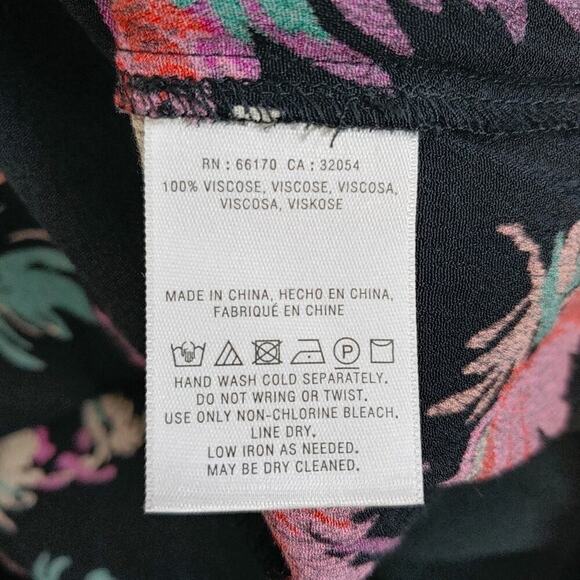 Maeve Anthropologie Floral Short Sleeve Blouse Sz XS - Picture 9 of 9